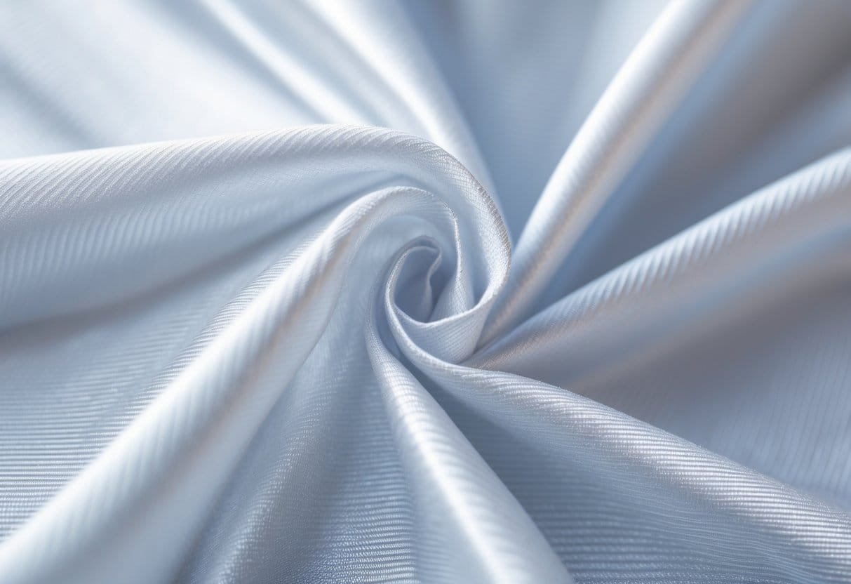 Close-up view of nylon fabric showing its smooth texture and tight weave.