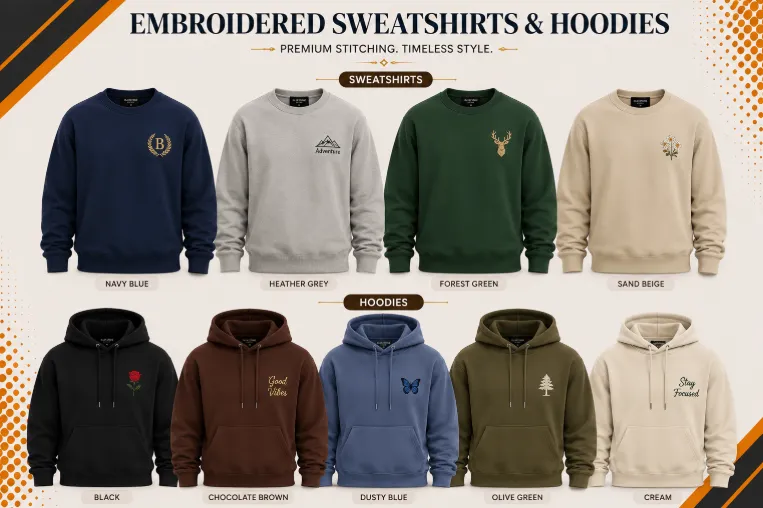 Bhaagh Interprise Embroidered Sweatshirt Manufacturer