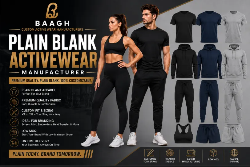 Bhaagh Interprise Plain Blank Activewear Manufacturer