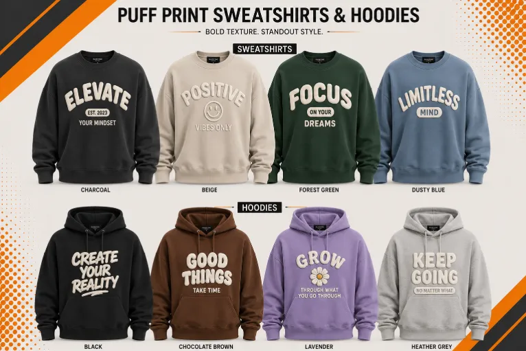 Bhaagh Interprise Puff Print Sweatshirts Manufacturer