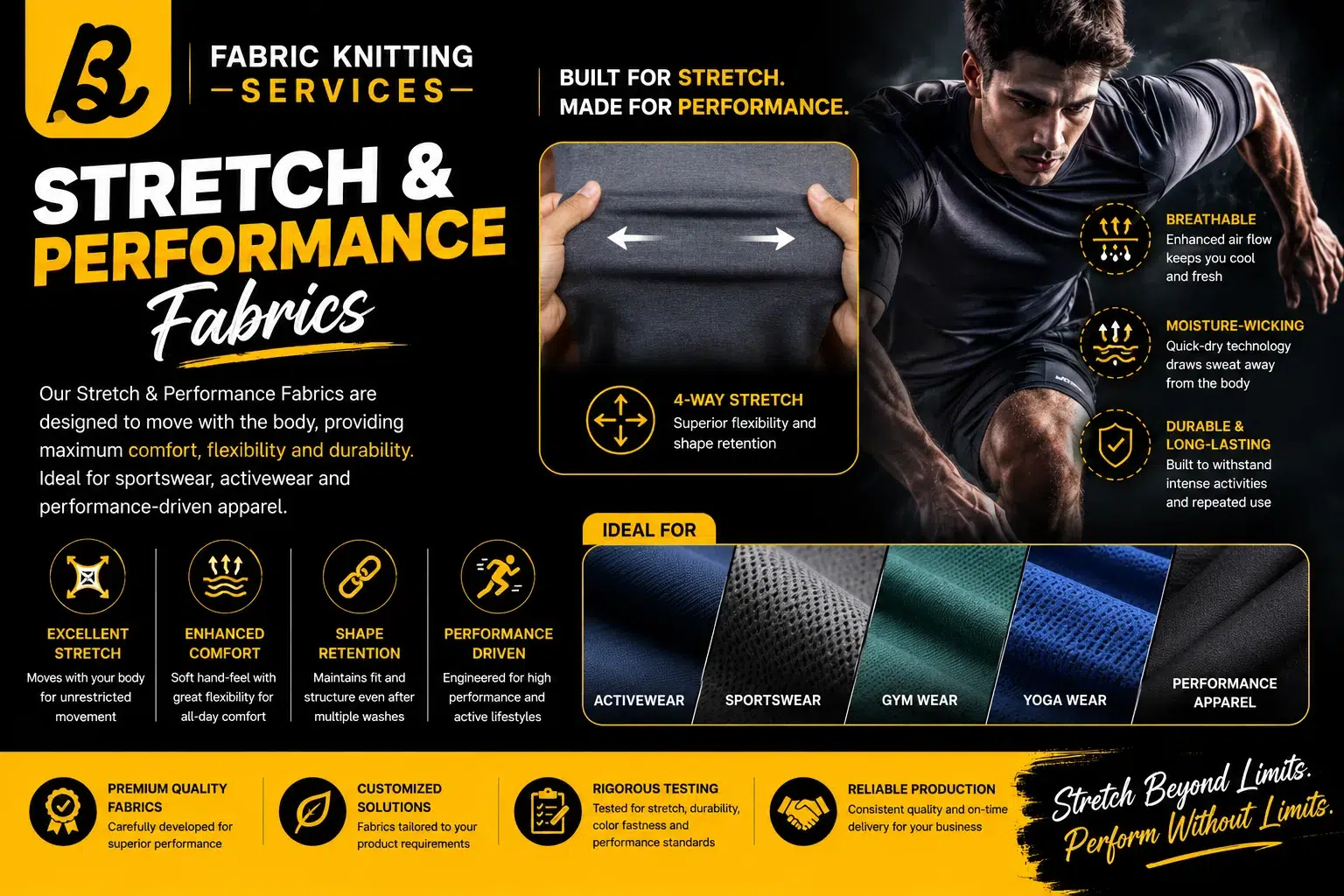Fabric Knitting Services 5 Stretch Performance Fabric
