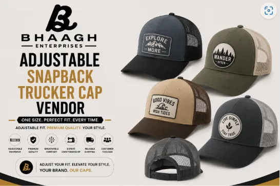 Baagh Enterprises Adjustable Snapback Trucker Cap Vendor