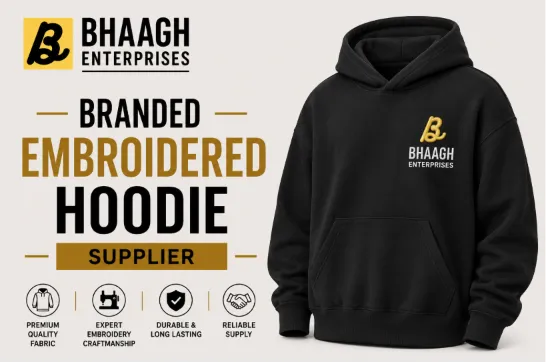Custom Embroidered Hoodie Manufacturer 6 Baagh Enterprises Branded Embroidered Hoodie Supplier