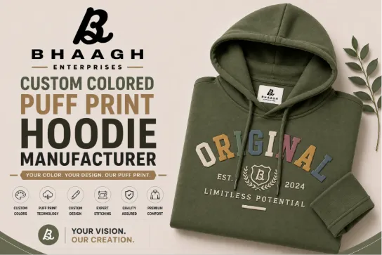 Baagh Enterprises Custom Colored Puff Print Hoodie