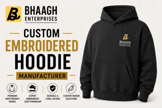 Custom Embroidered Hoodie Manufacturer 2 Baagh Enterprises Custom Embroidered Hoodie Manufacturer