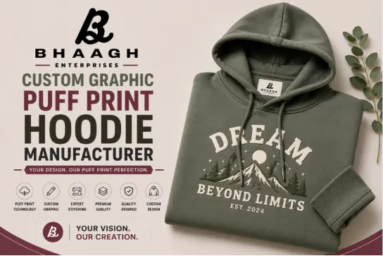Baagh Enterprises Custom Graphic Puff Print Hoodie
