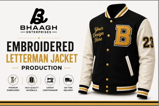Baagh Enterprises Embroidered Letterman Jacket Production