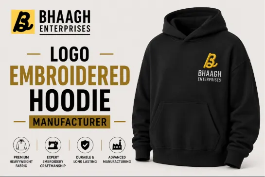 Custom Embroidered Hoodie Manufacturer 7 Baagh Enterprises Logo Embroidered Hoodie Manufacturer