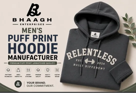 Baagh Enterprises Mens Puff Print Hoodie Manufacturer
