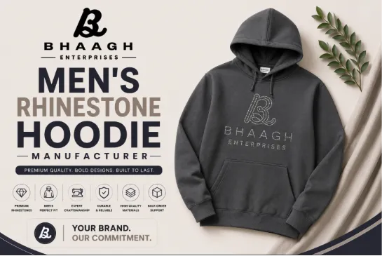 Baagh Enterprises Mens Rhinestone Hoodie Manufacturer