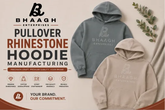 Baagh Enterprises Pullover Rhinestone Hoodie Manufacturing