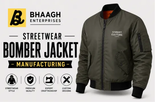 Baagh Enterprises Streetwear Bomber Jacket Manufacturing