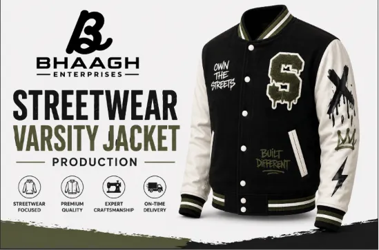 Baagh Enterprises Streetwear Varsity Jacket Production