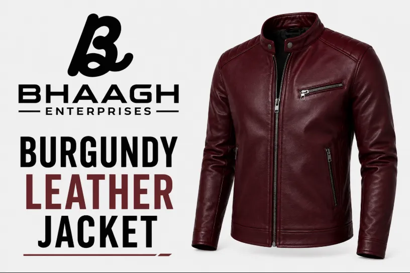 Baagh Enterprises burgundy leather jacket Manufacturer