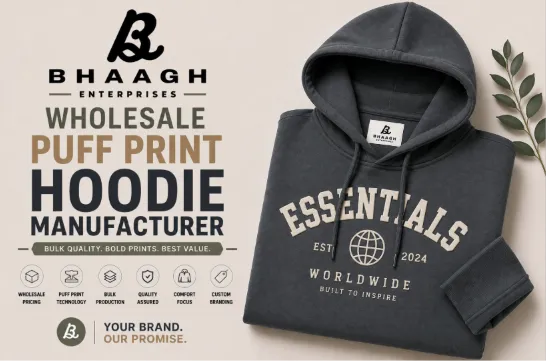 Baagh Enterprises wholesale Puff Print Hoodie Manufacturer