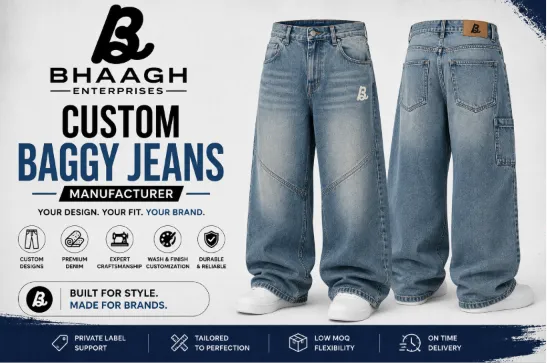 Custom Baggy Jeans Manufacturer 2 Bhaagh Enterprises Custom Baggy Jeans Manufacturer