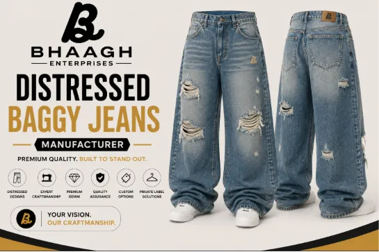 Custom Baggy Jeans Manufacturer 9 Bhaagh Enterprises Distressed Baggy Jeans Manufacturer