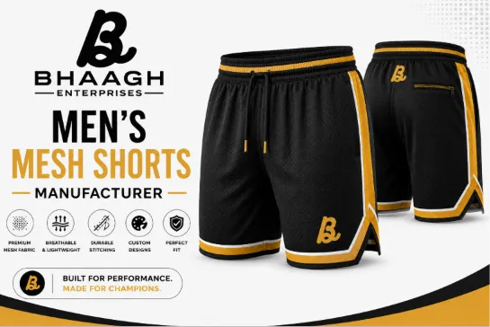 Bhaagh Enterprises Mens Mesh Shorts Manufacturer