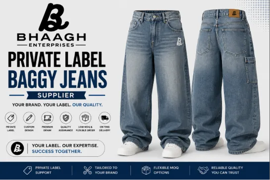 Custom Baggy Jeans Manufacturer 3 Bhaagh Enterprises Private Label Baggy Jeans Supplier