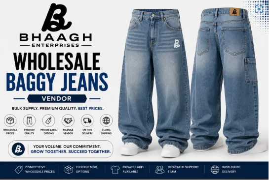 Custom Baggy Jeans Manufacturer 4 Bhaagh Enterprises Wholesale Baggy Jeans Vendor