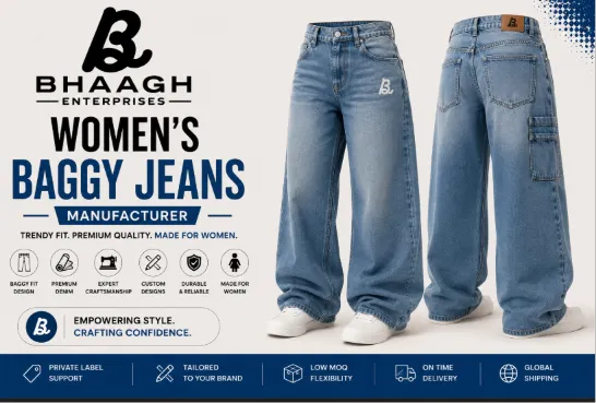 Custom Baggy Jeans Manufacturer 6 Bhaagh Enterprises Womens Baggy Jeans Manufacturing