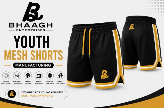 Bhaagh Enterprises Youth Mesh Shorts Manufacturing