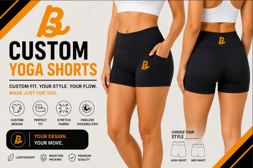 Bhaagh Interprise Custom yoga shorts Manufacturer