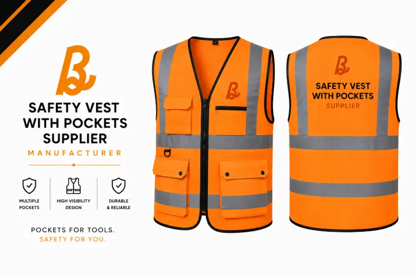 Bhaagh Interprise safety vest with pockets Supplier