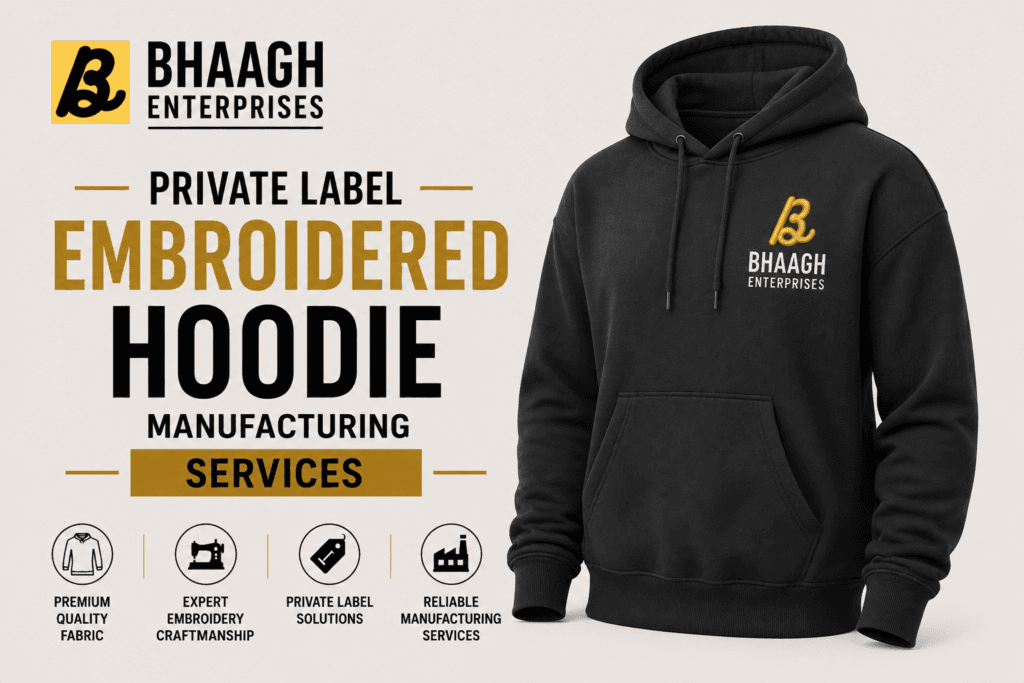 Private Label embroidered hoodie Manufacturing Services