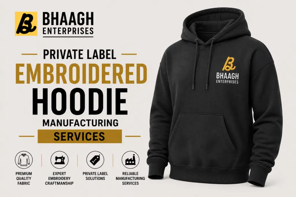Private Label embroidered hoodie Manufacturing Services